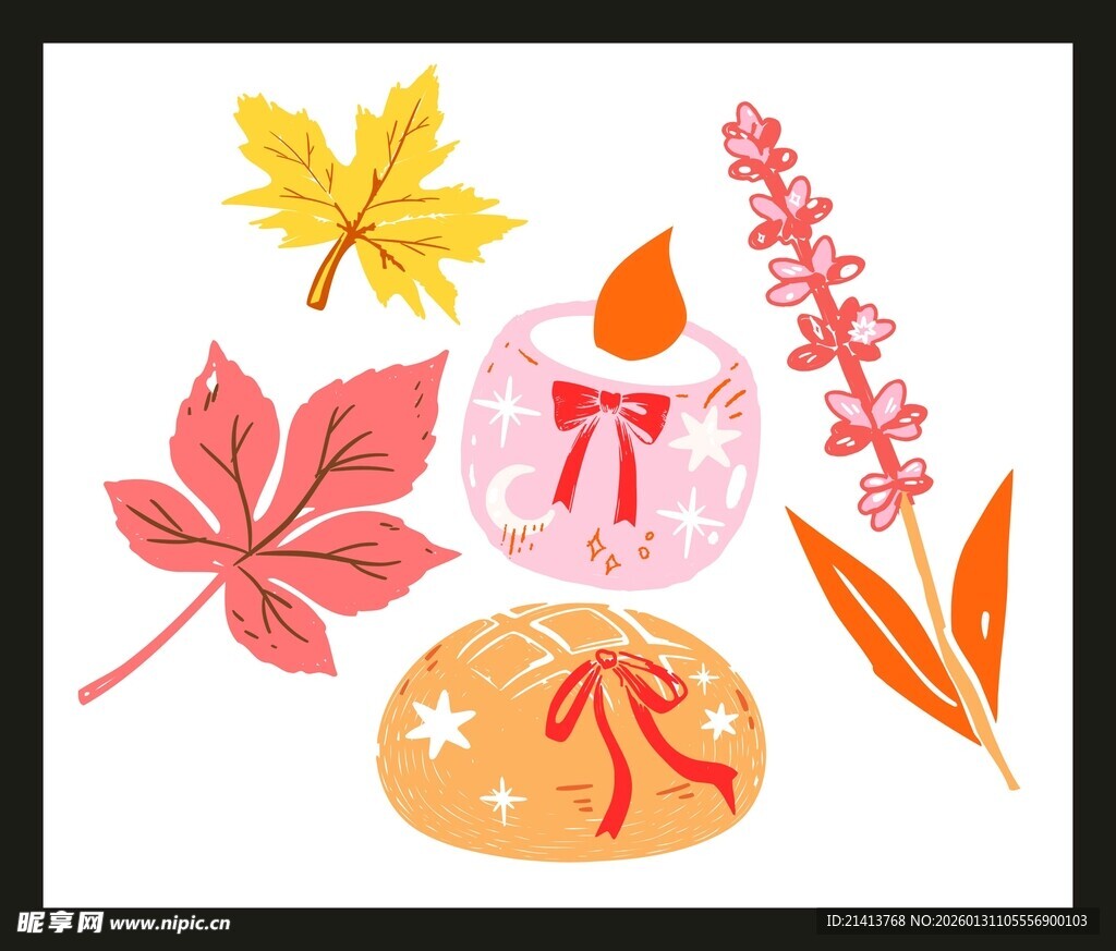 秋季装饰元素插画