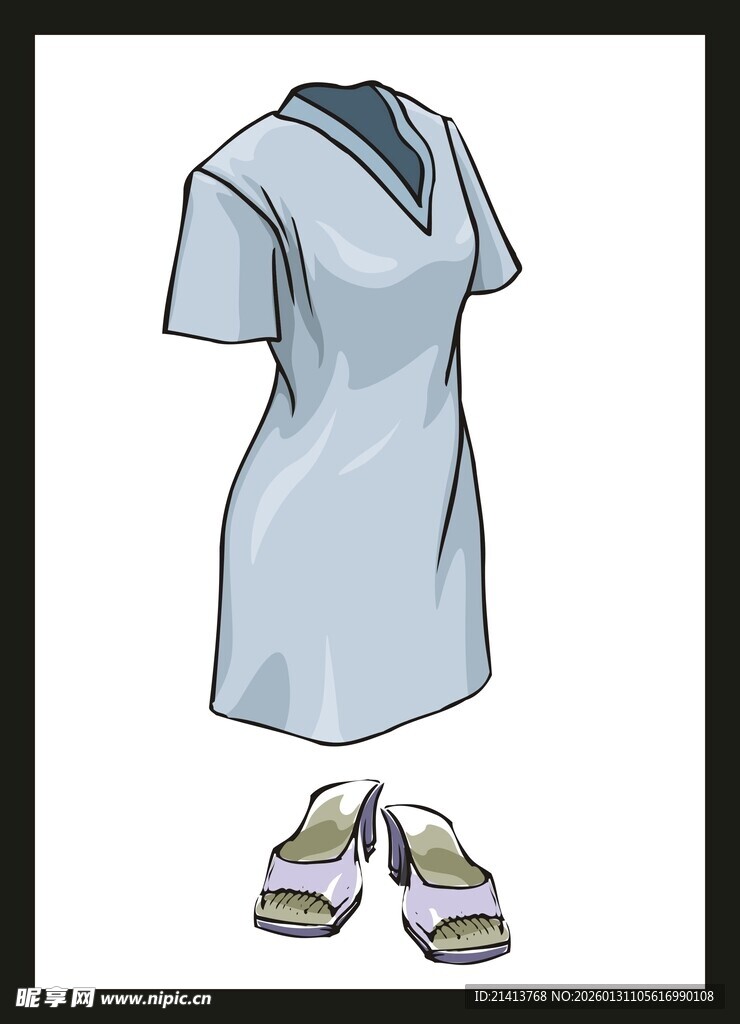 简约连衣裙搭配休闲鞋