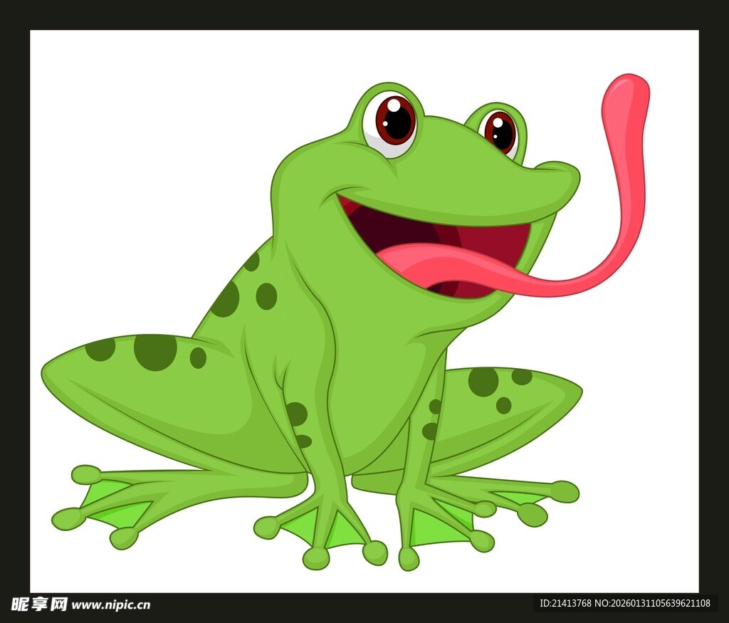 可爱青蛙吐舌萌态