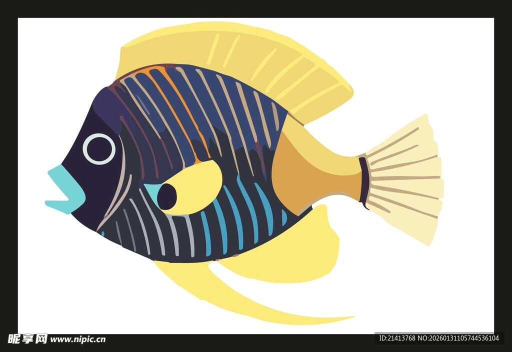 条纹热带鱼插画