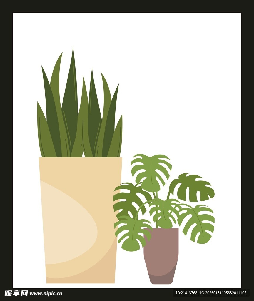 盆栽绿植组合清新小景