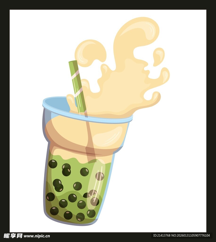 草莓奶昔插画