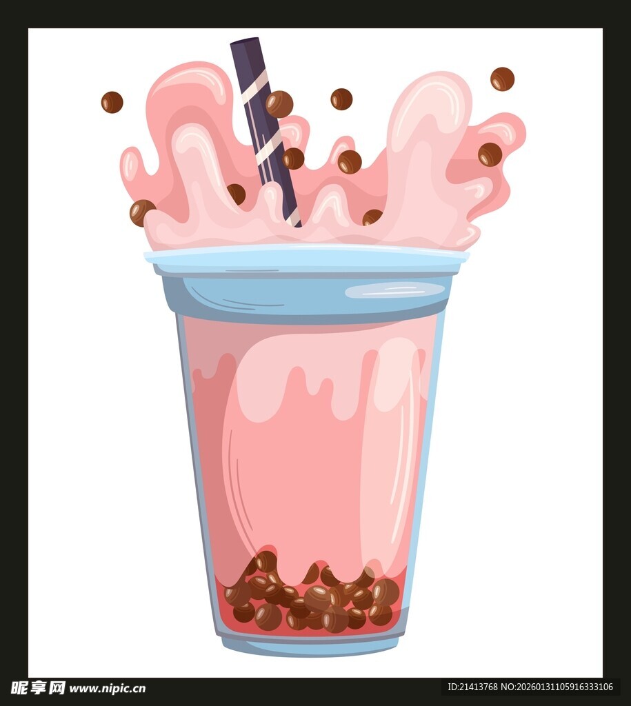 巧克力奶昔溅出玻璃杯
