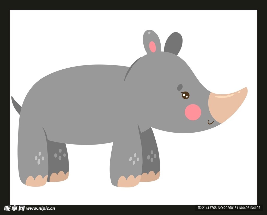 可爱卡通犀牛形象