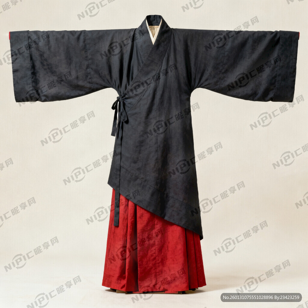 汉代帝王将相玄衣朱裳服饰 