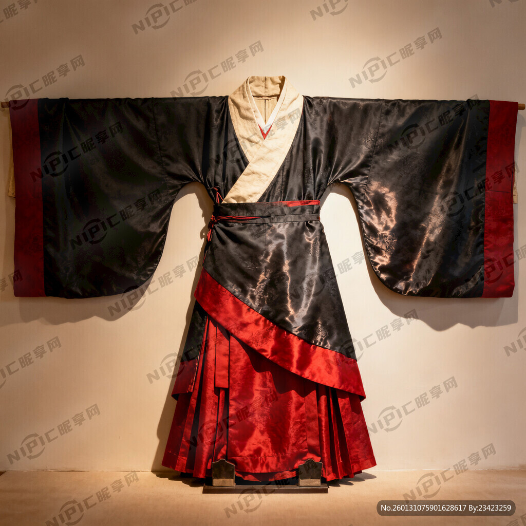 汉代帝王将相玄衣朱裳服饰 