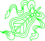 绿色飘逸羽毛装饰图案