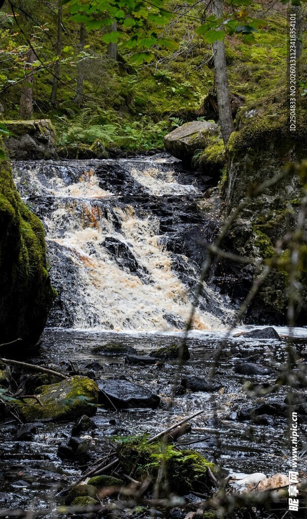 山间小瀑布景观