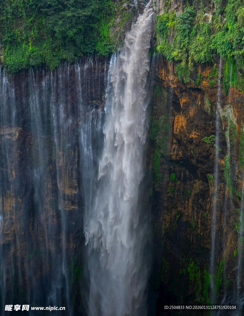 壮观雨林瀑布景观