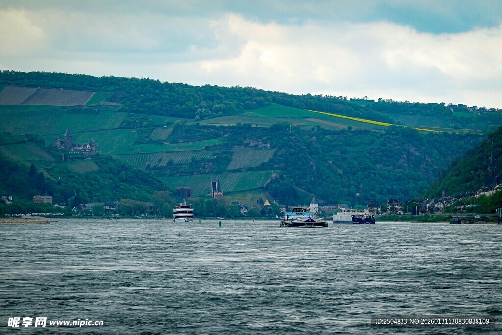 莱茵河畔美丽山水风光
