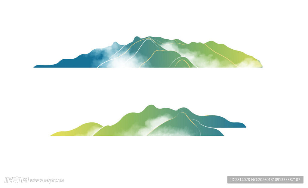 水墨风格山峦图案