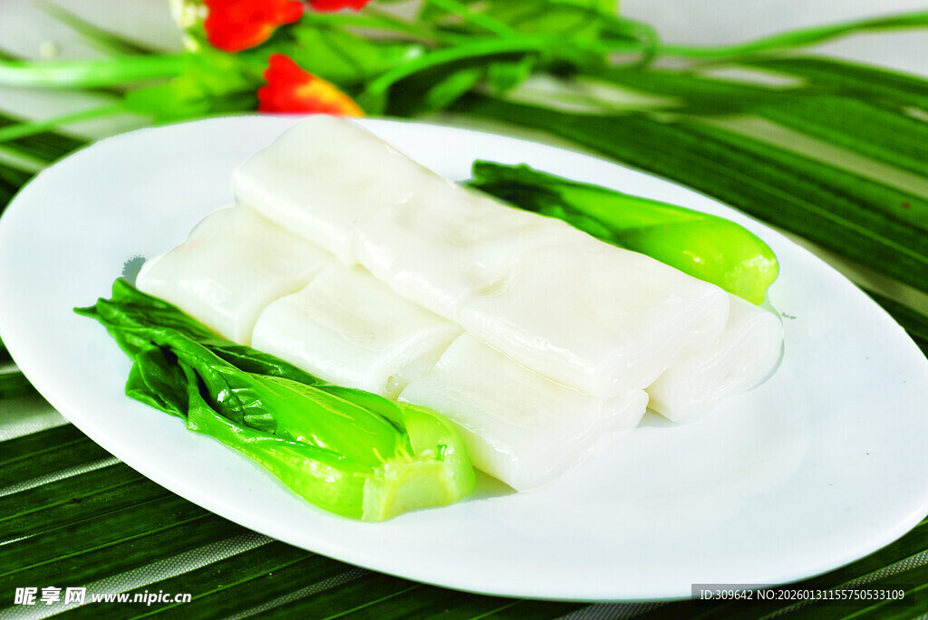 清蒸山药配青菜