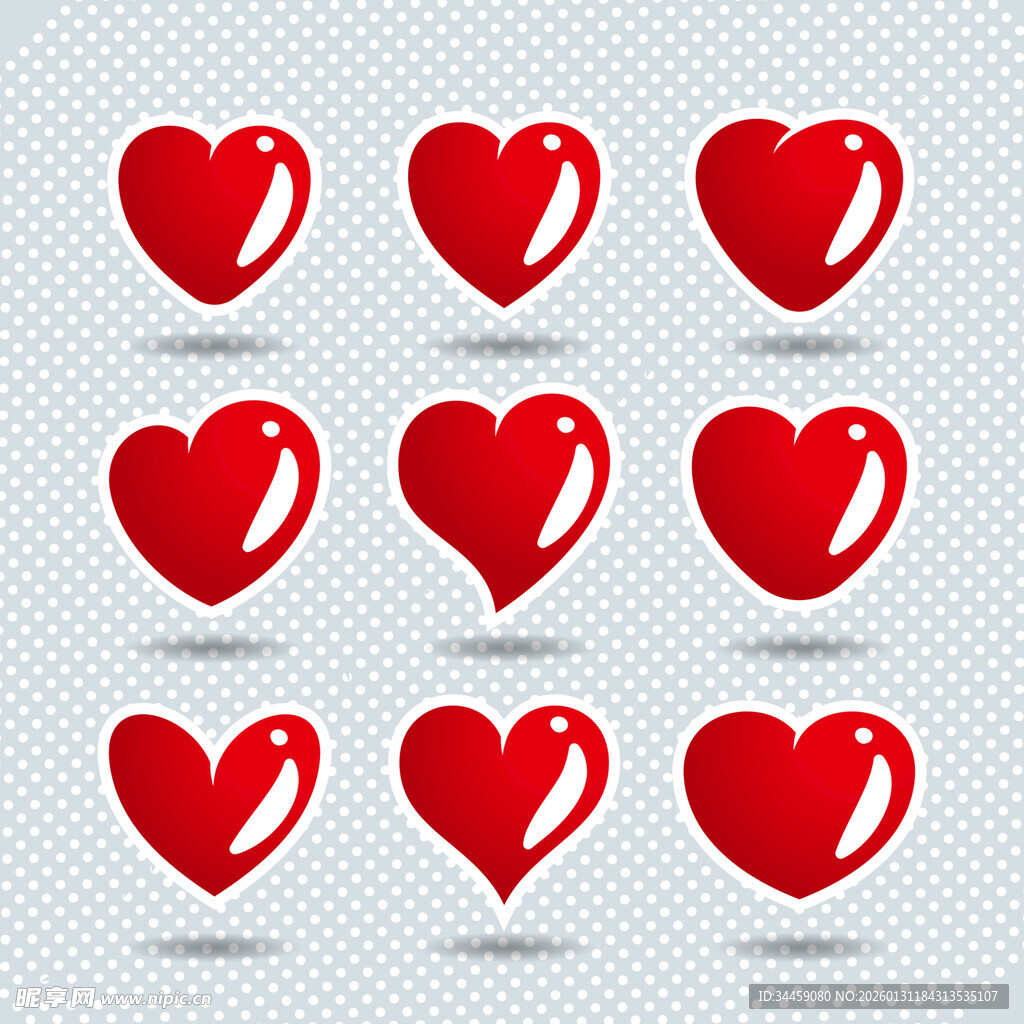 红色心形图案