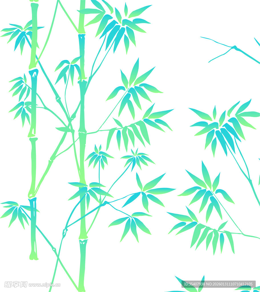 清新翠竹图案