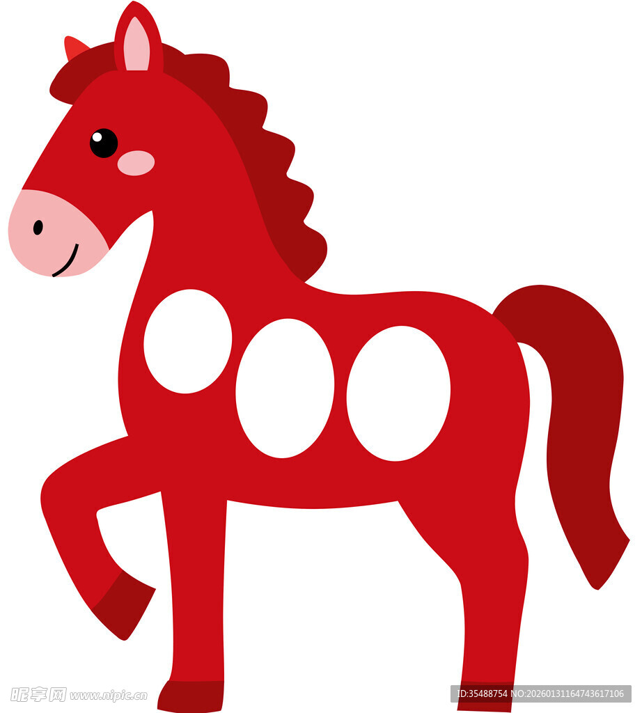 红色卡通小马形象