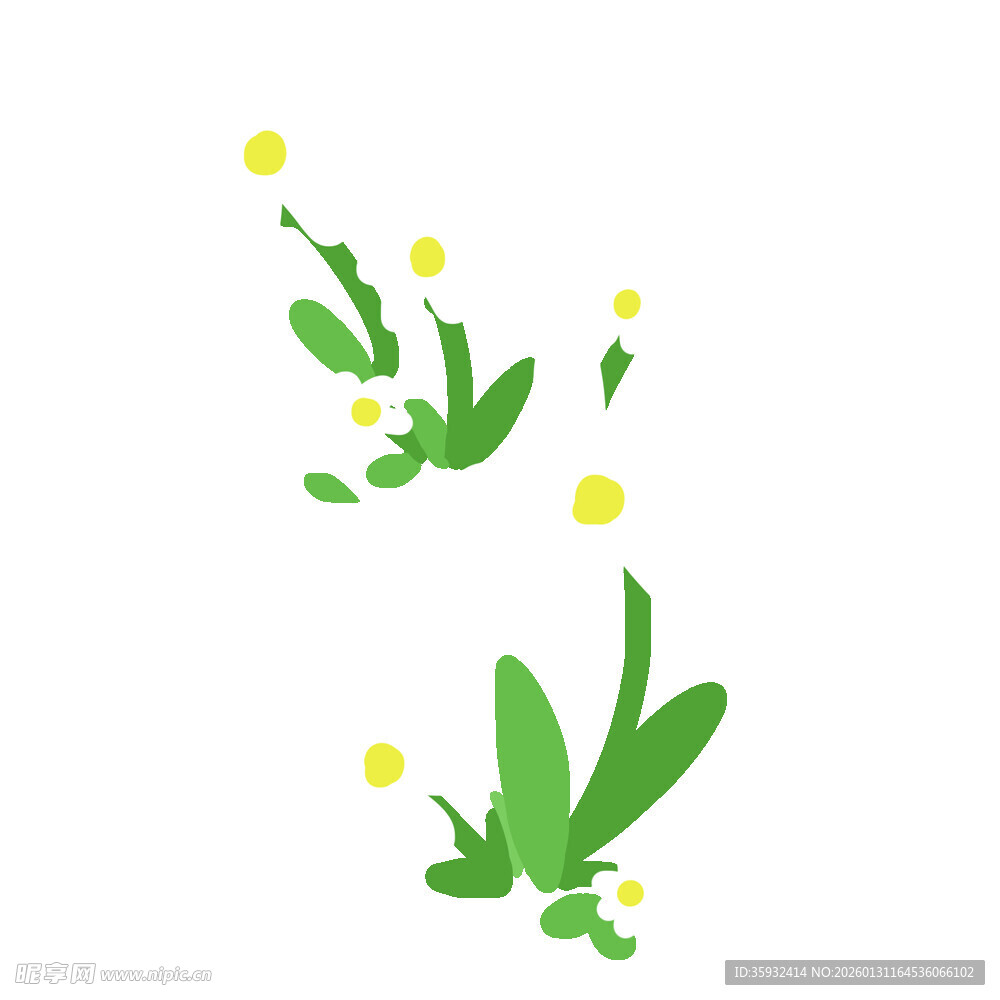 手绘清新小花插画元素