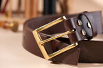 复古真皮金扣皮带