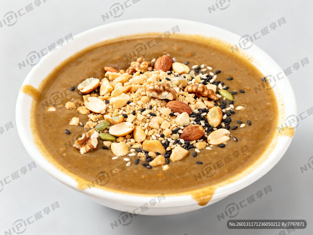 白色碗  五仁油茶面