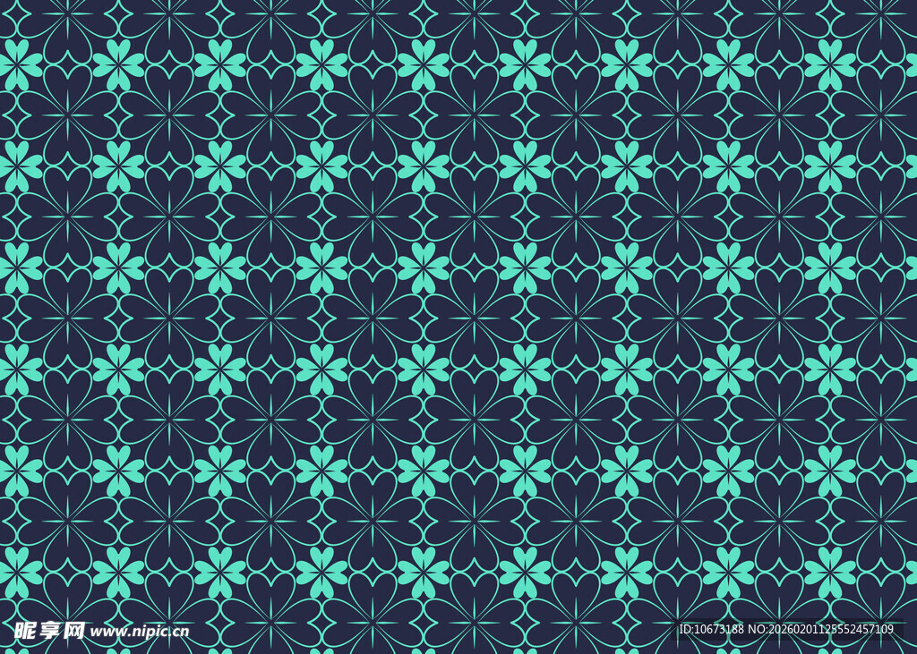 蓝绿几何花纹图案背景