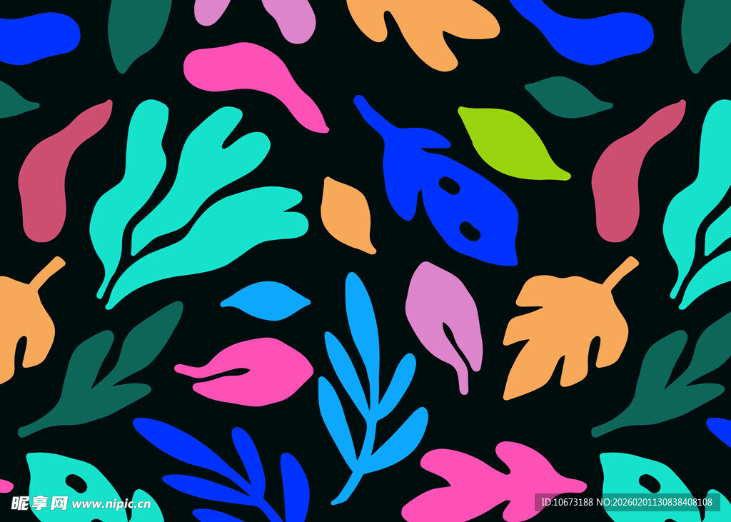 多彩树叶图案背景纹理