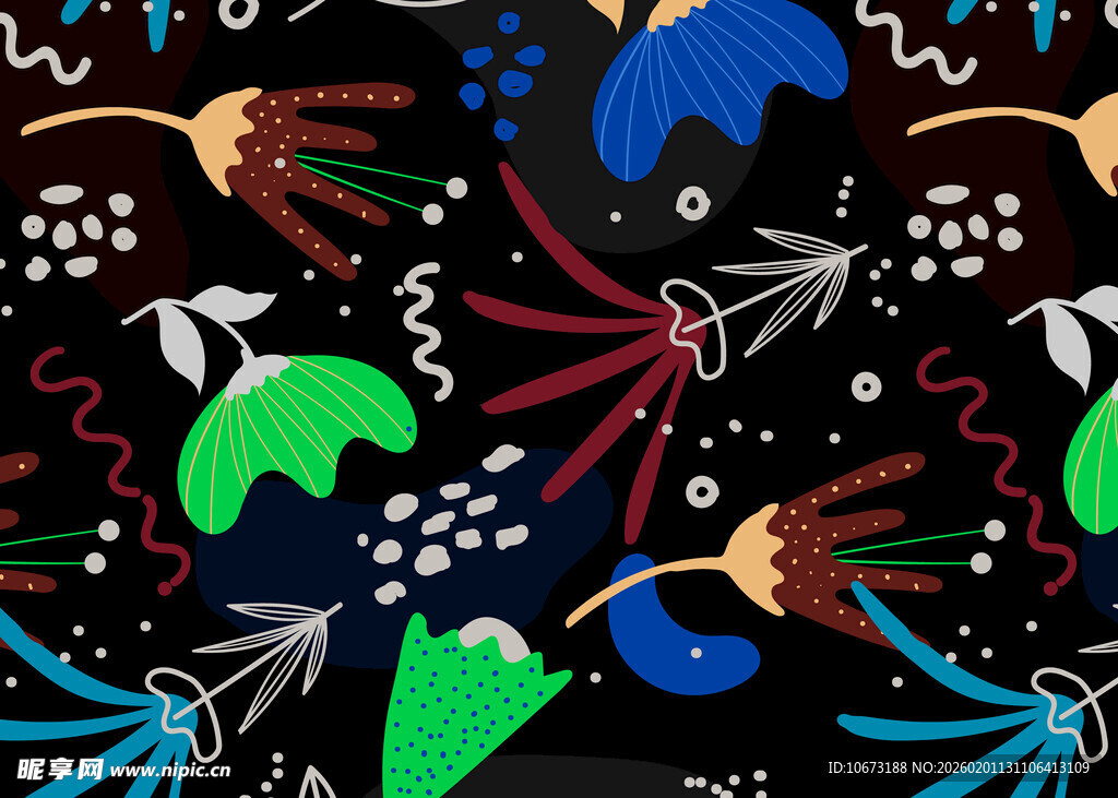 抽象多彩涂鸦图案背景