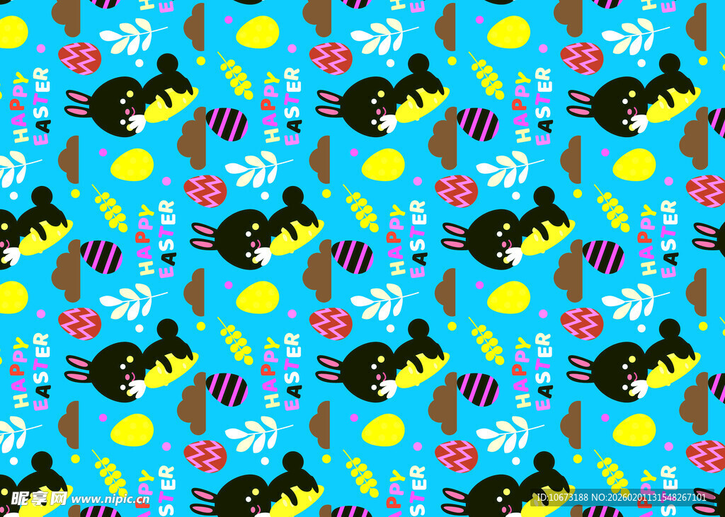 蓝色动物图案多彩背景图