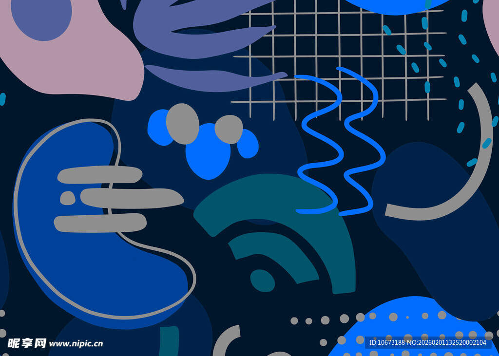 抽象多彩科技风图案设计