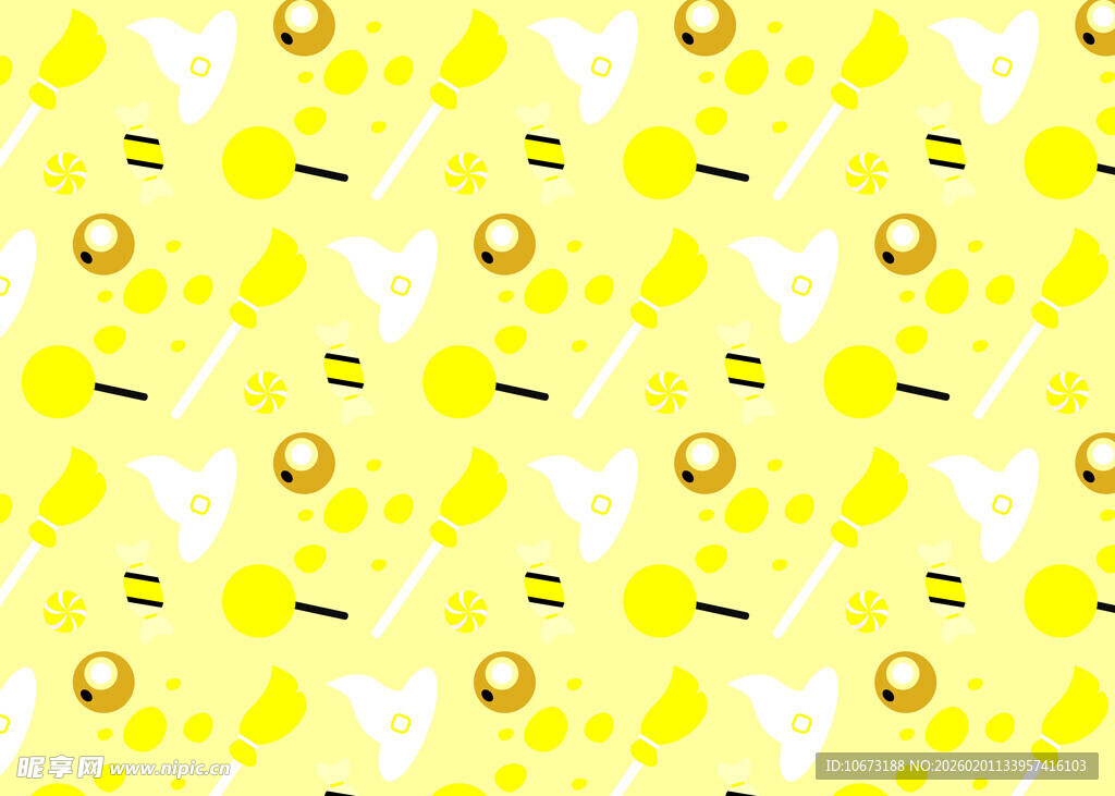 黄色花卉图案背景纹理