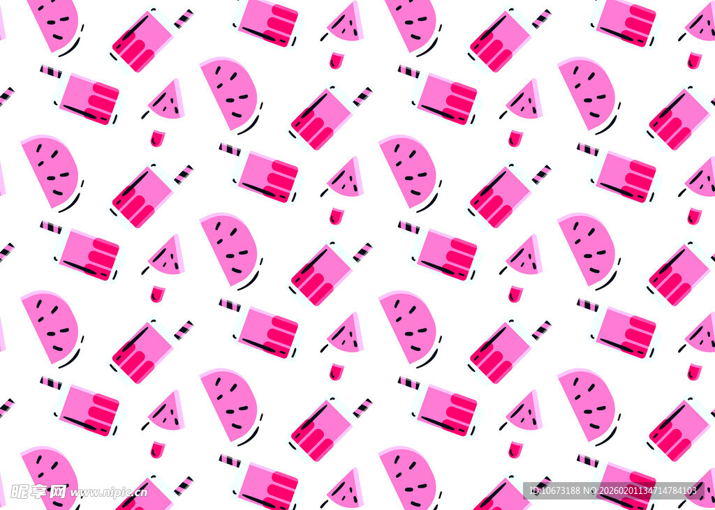 粉色冰淇淋图案无缝背景