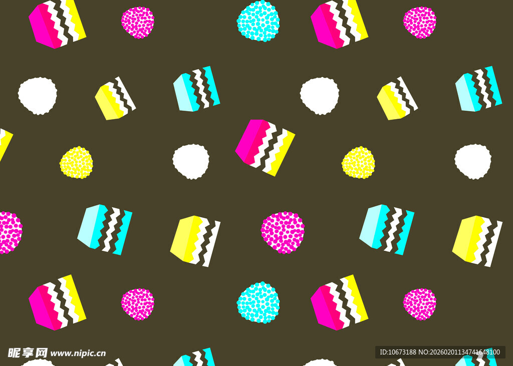 多彩甜点图案背景