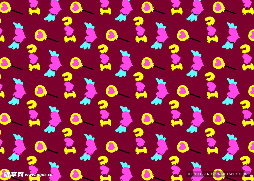 多彩卡通图案背景