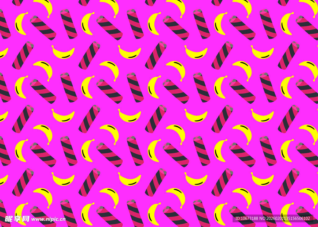 紫色背景香蕉图案纹理