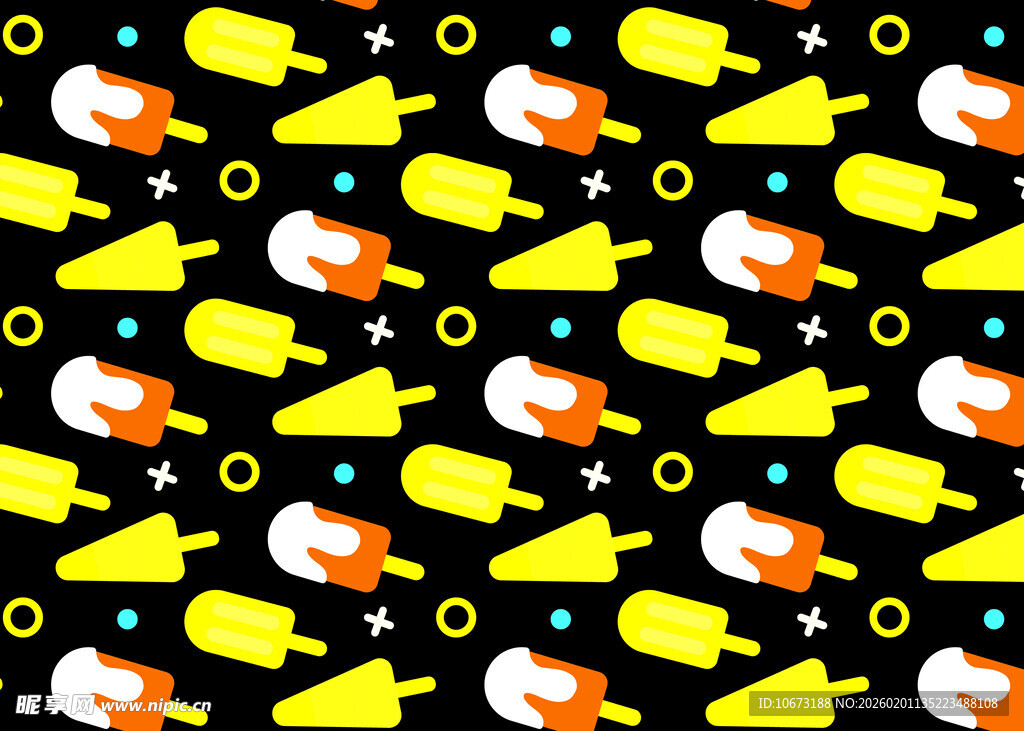 黄色卡通图案背景纹理