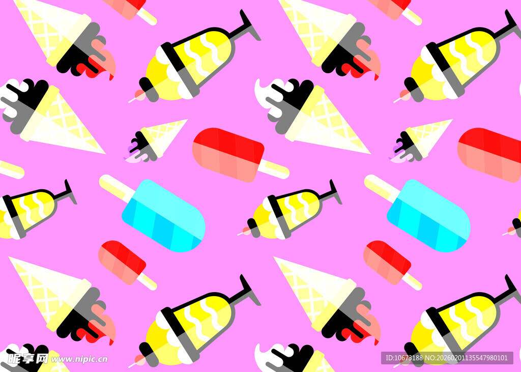 多彩夏日饮品图案背景