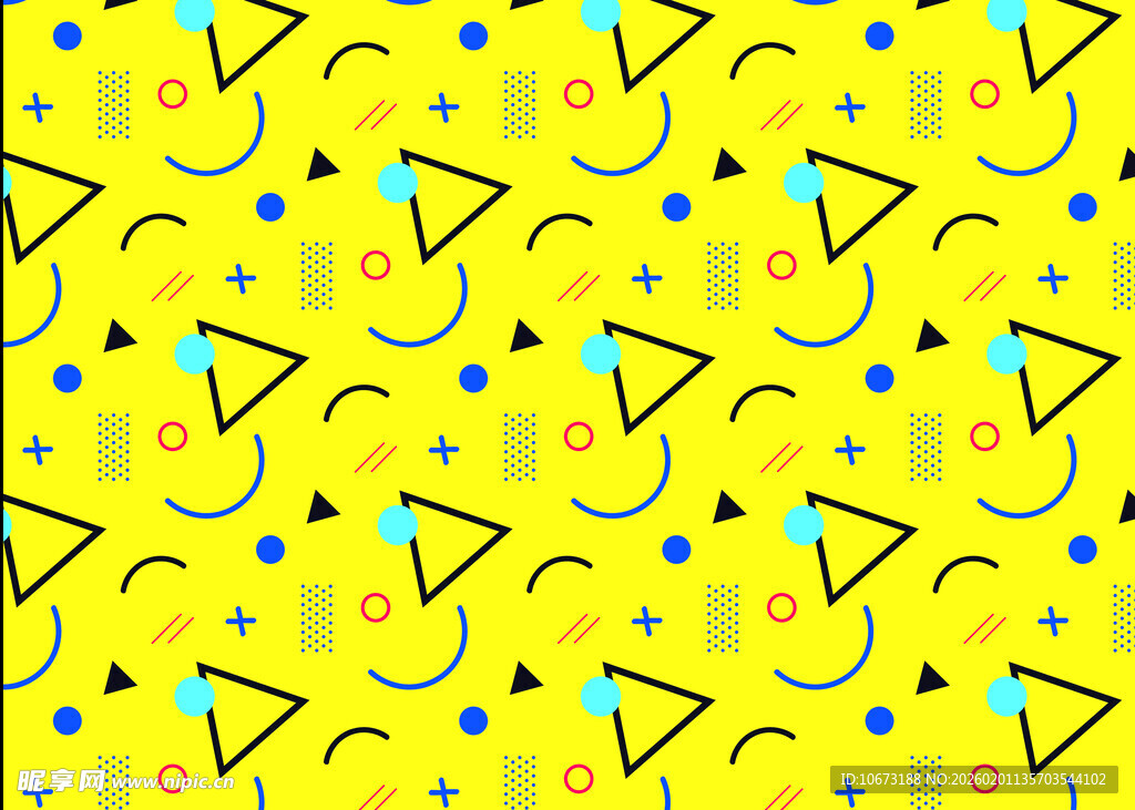 黄色几何图案无缝背景