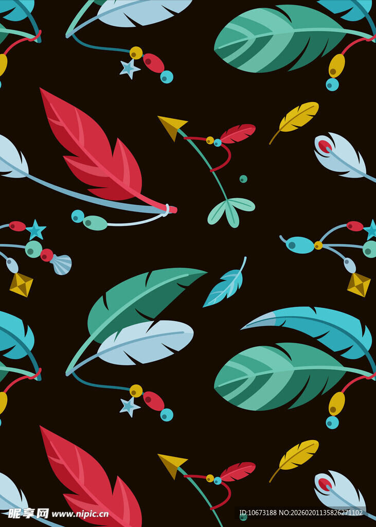多彩羽毛图案背景设计