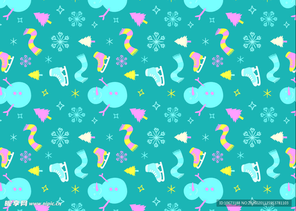 梦幻多彩卡通图案背景