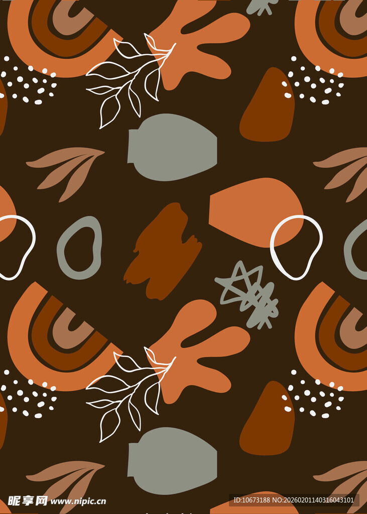 抽象几何动植物图案背景