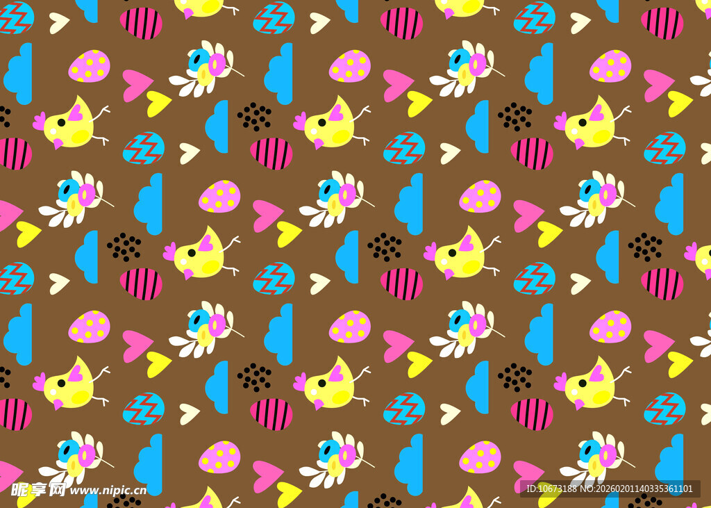 多彩卡通图案背景纹理