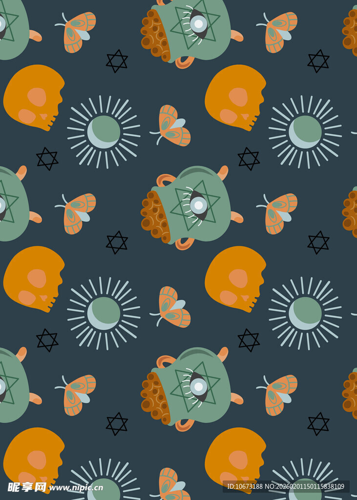 卡通风格动物南瓜图案背景