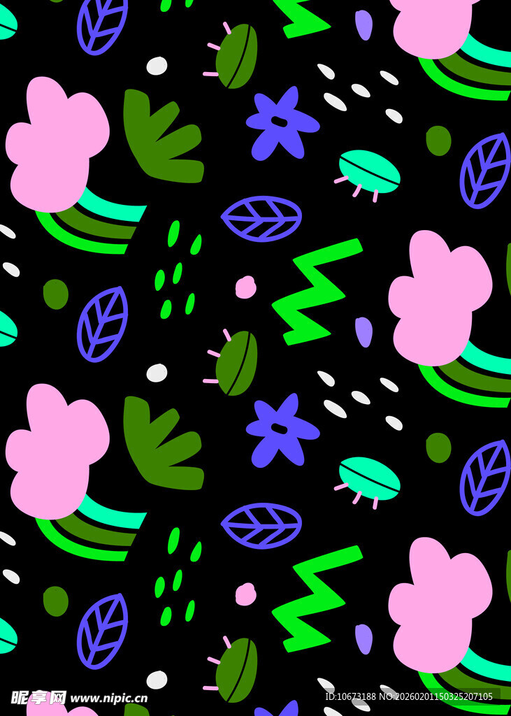 多彩卡通风抽象图案背景