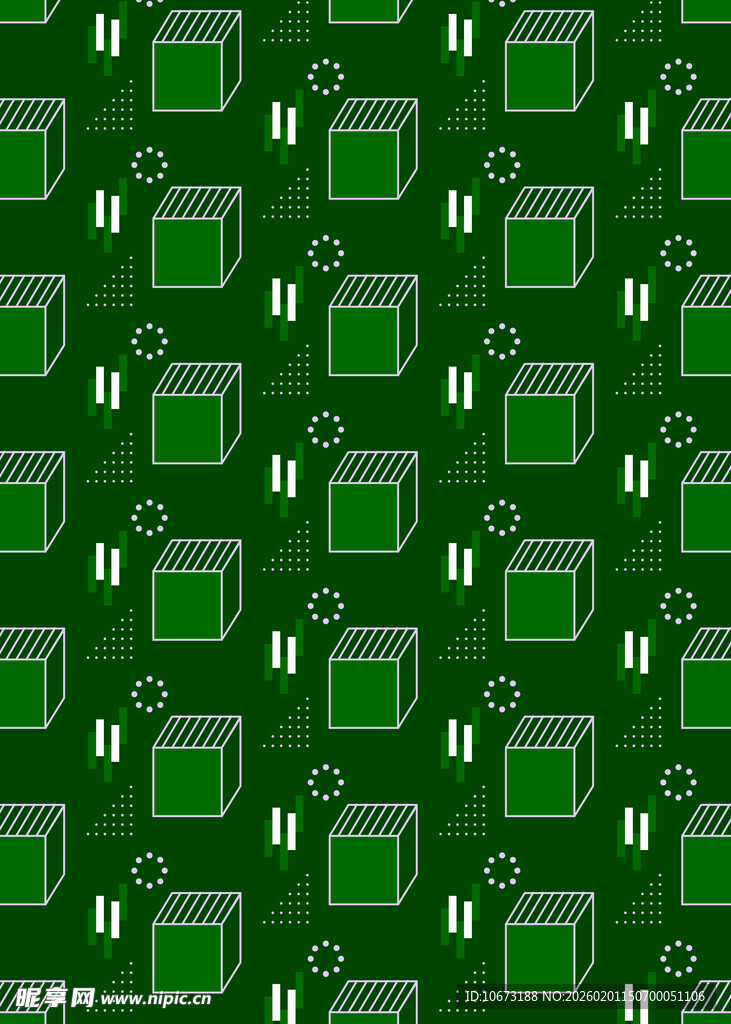 绿色宝箱图案背景纹理