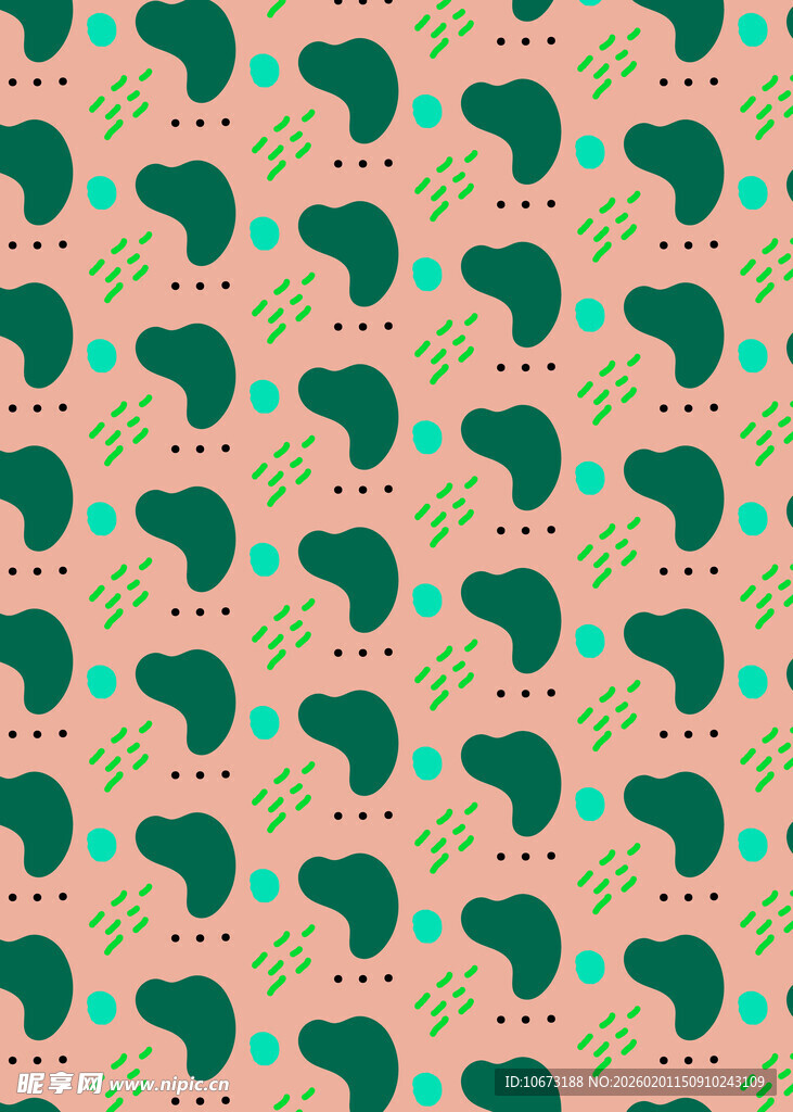 仙人掌图案的可爱背景图样