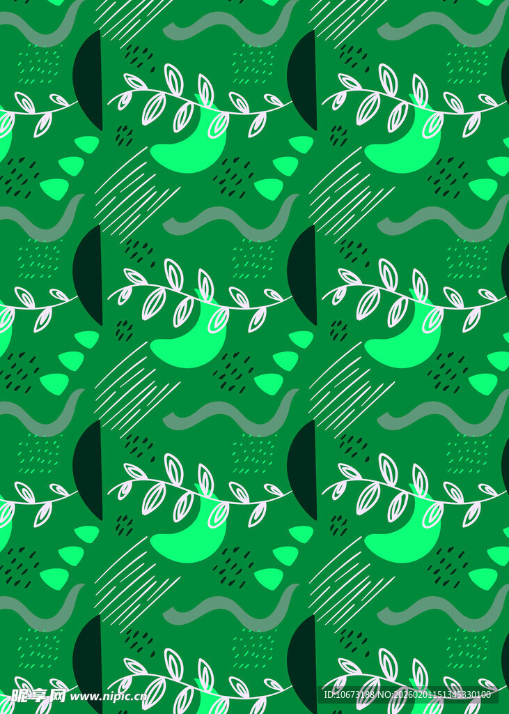 绿色豌豆图案无缝背景