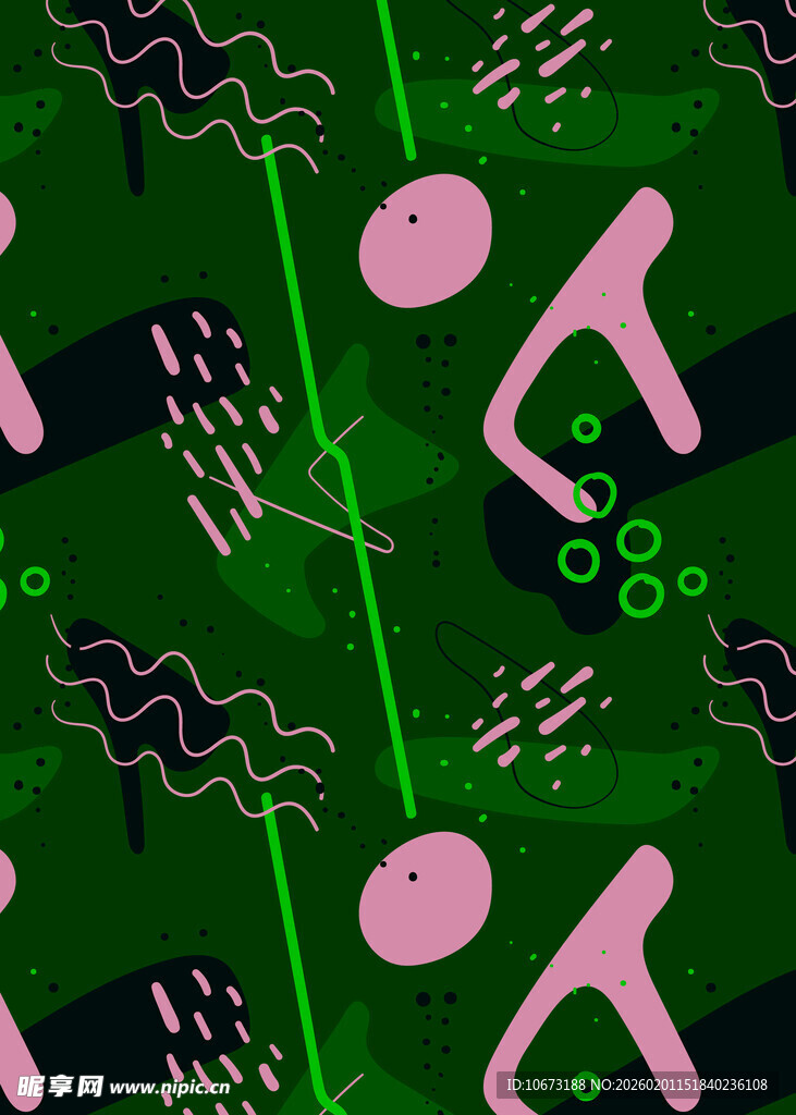 绿色背景抽象几何图案