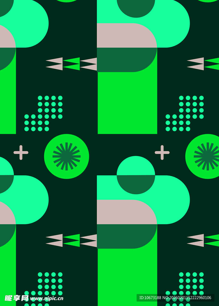 绿色几何抽象图案设计