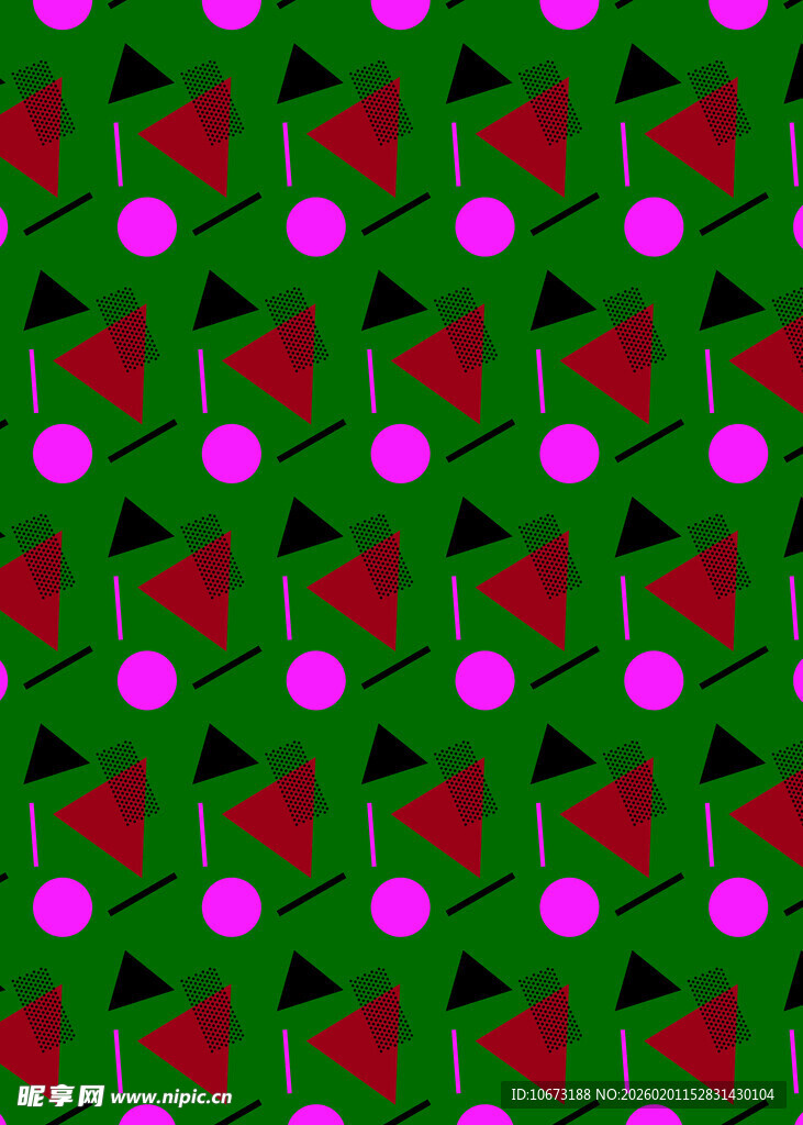 几何图案红绿配色背景