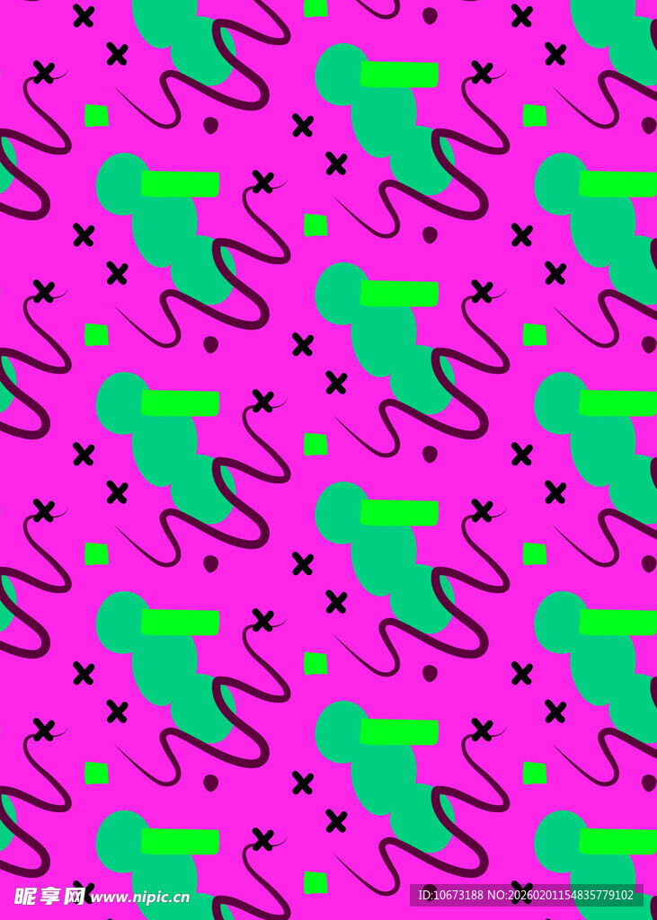粉绿图案背景纹理设计