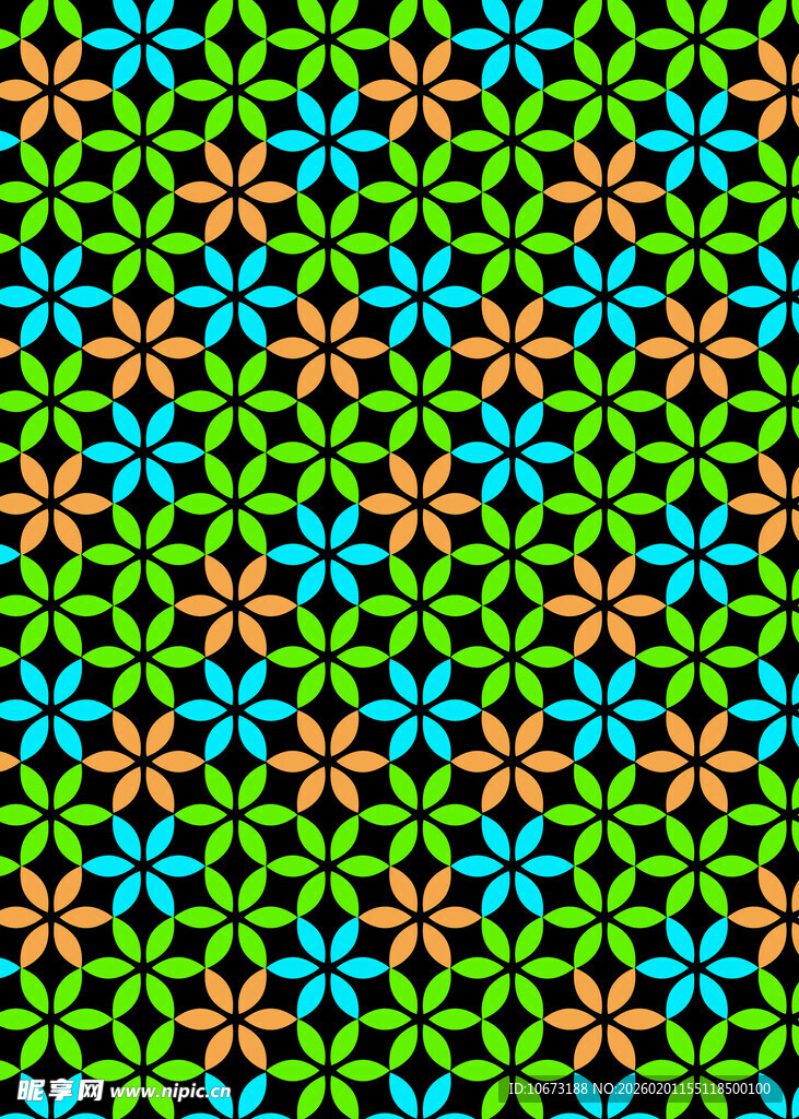 多彩几何花卉图案背景