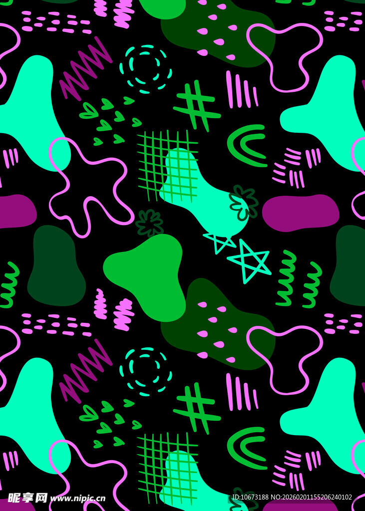 抽象多彩涂鸦图案背景